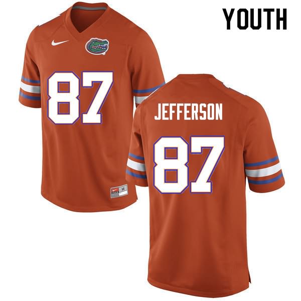 Youth NCAA Florida Gators Van Jefferson #87 Stitched Authentic Nike Orange College Football Jersey DBI3865QR